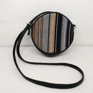 3/$20🖤Black Faux Leather Round Circular Travel Mini Bag